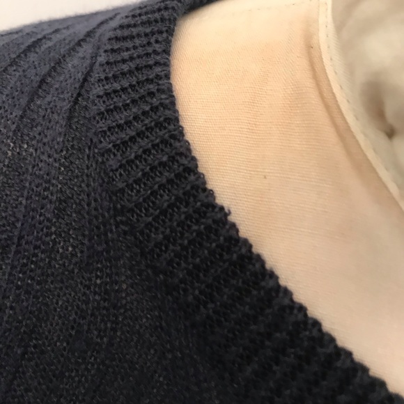 Theory Sag Harbor Kambee Armada Blue Linen knit Long Sleeve Sweater - Picture 10 of 16